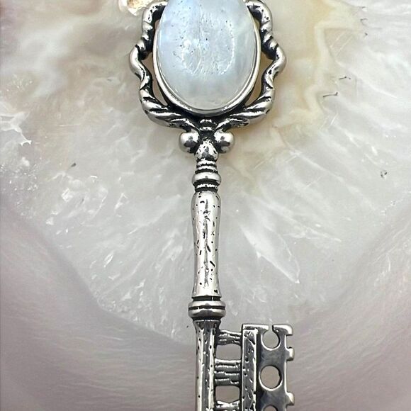 Genuine Moonstone Key Purse Charm Keychain - NEW! - Picture 4 of 5